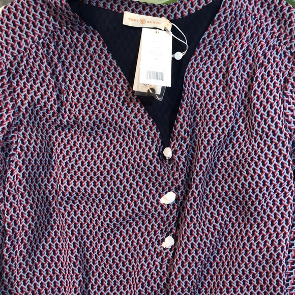 ***NWT***Tory Burch Maple Velma Midi Silk dress 12 - Picture 3 of 6